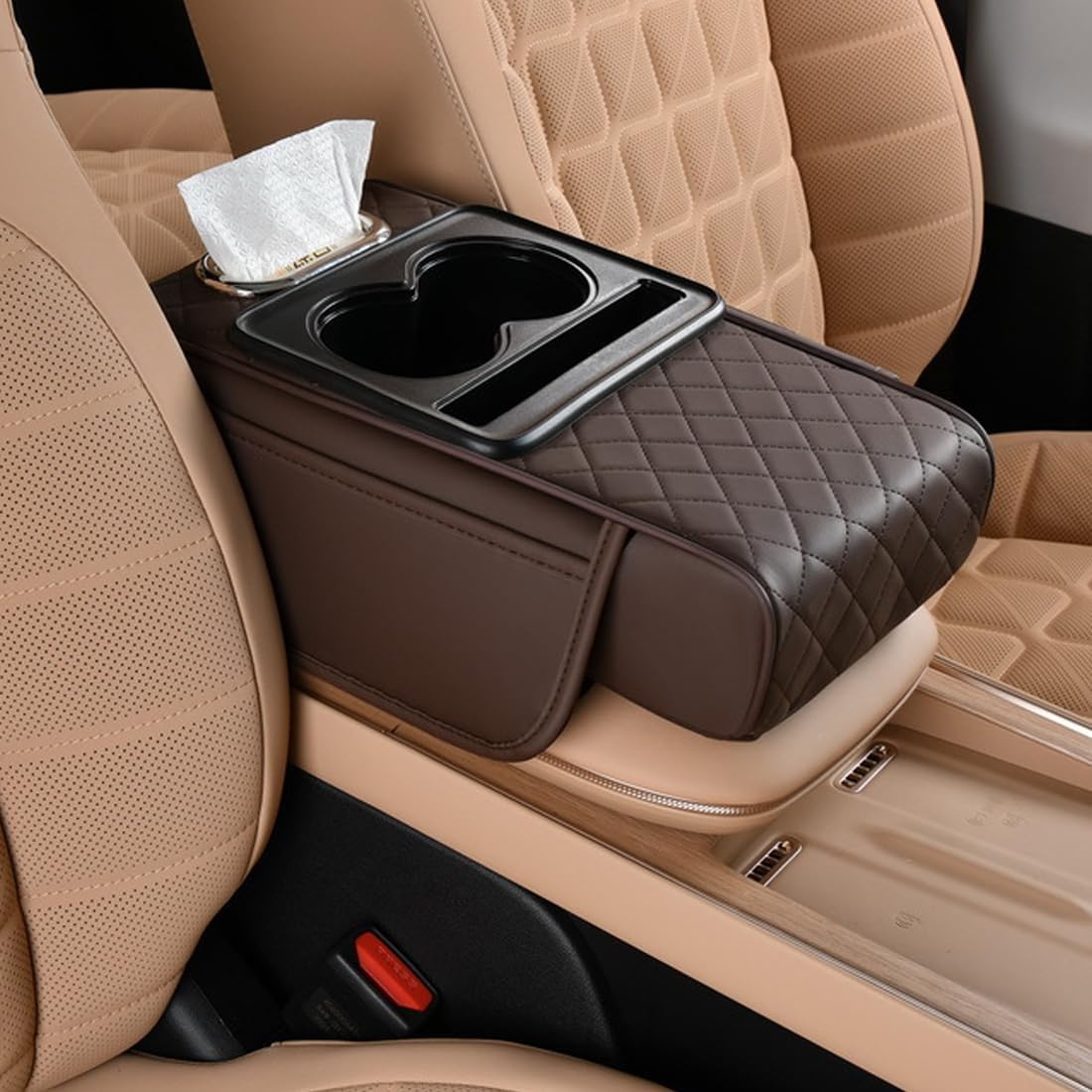 Car Console Armrest Pad with Storage – Universal Fit