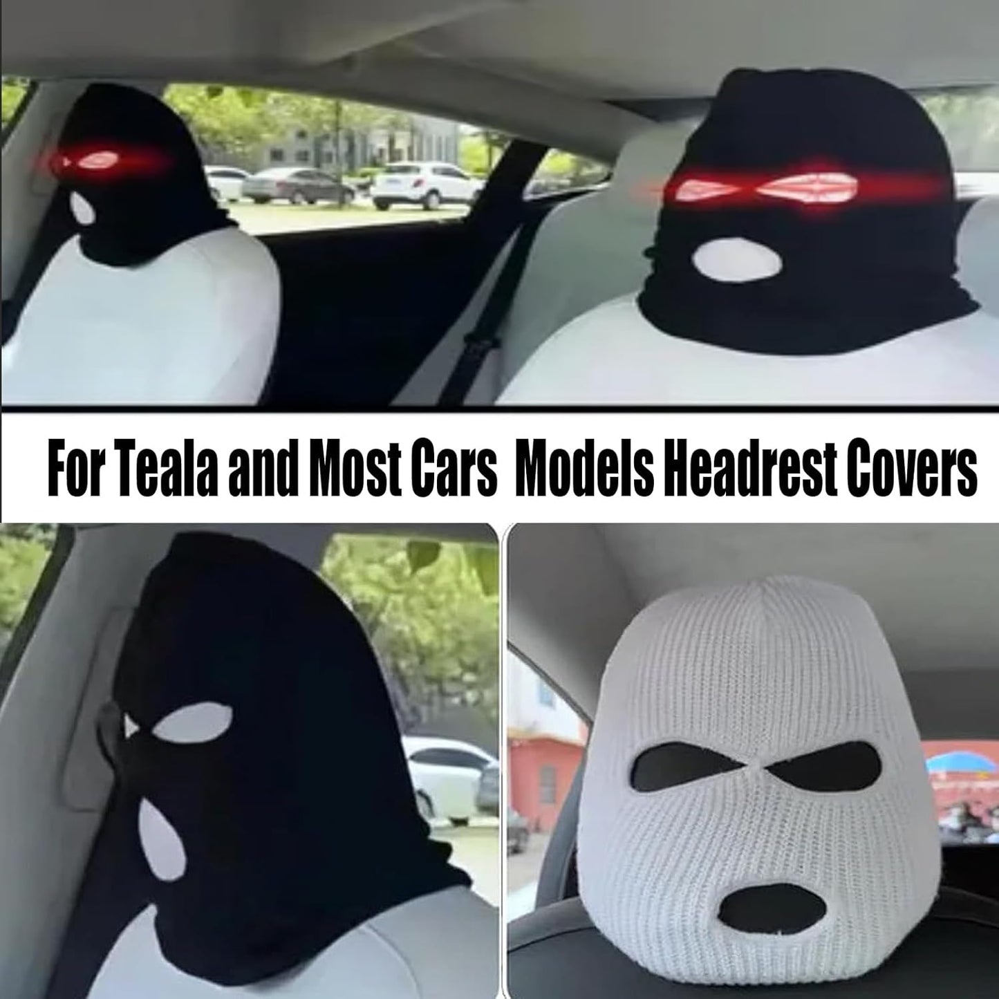 Full Face Car Headrest Balaclava – Prank-Ready & Festive Fun