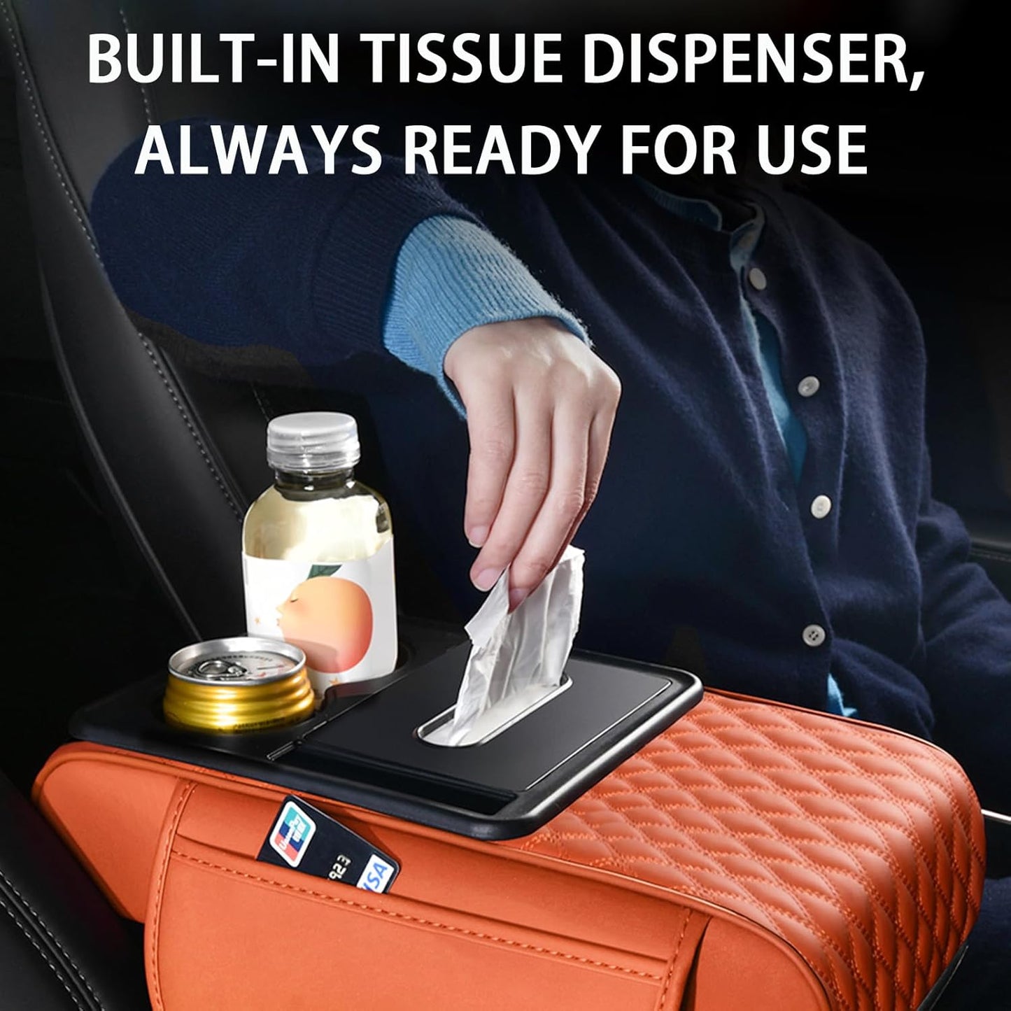 Car Console Armrest Pad with Storage – Universal Fit