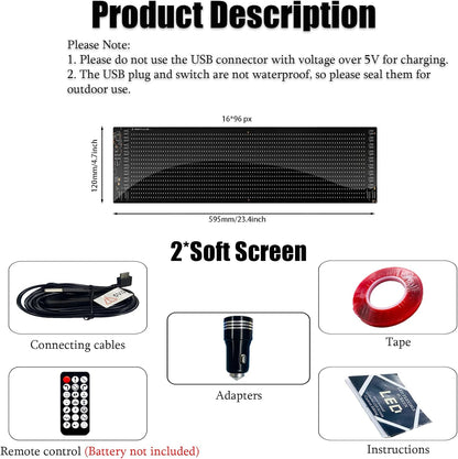 Scrolling Advertising LED Sign USB 5V Bluetooth