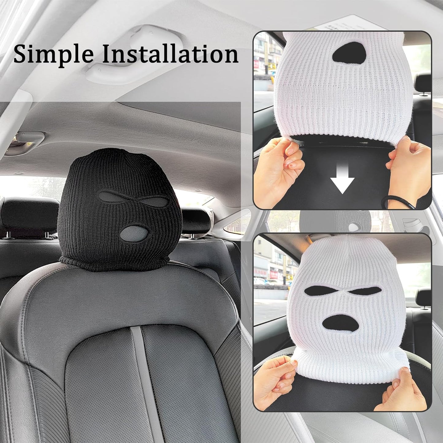 Full Face Car Headrest Balaclava – Prank-Ready & Festive Fun